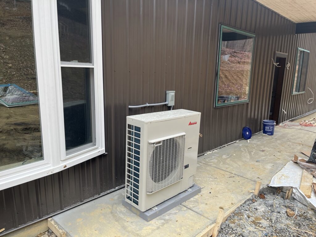 Amana heat pump installed at a new commercial building under construction near Louisville, KY